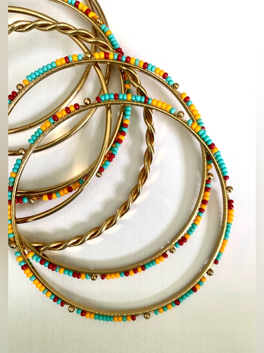 Set of 8 Vibrant Bangle Bracelets Bohemian Large